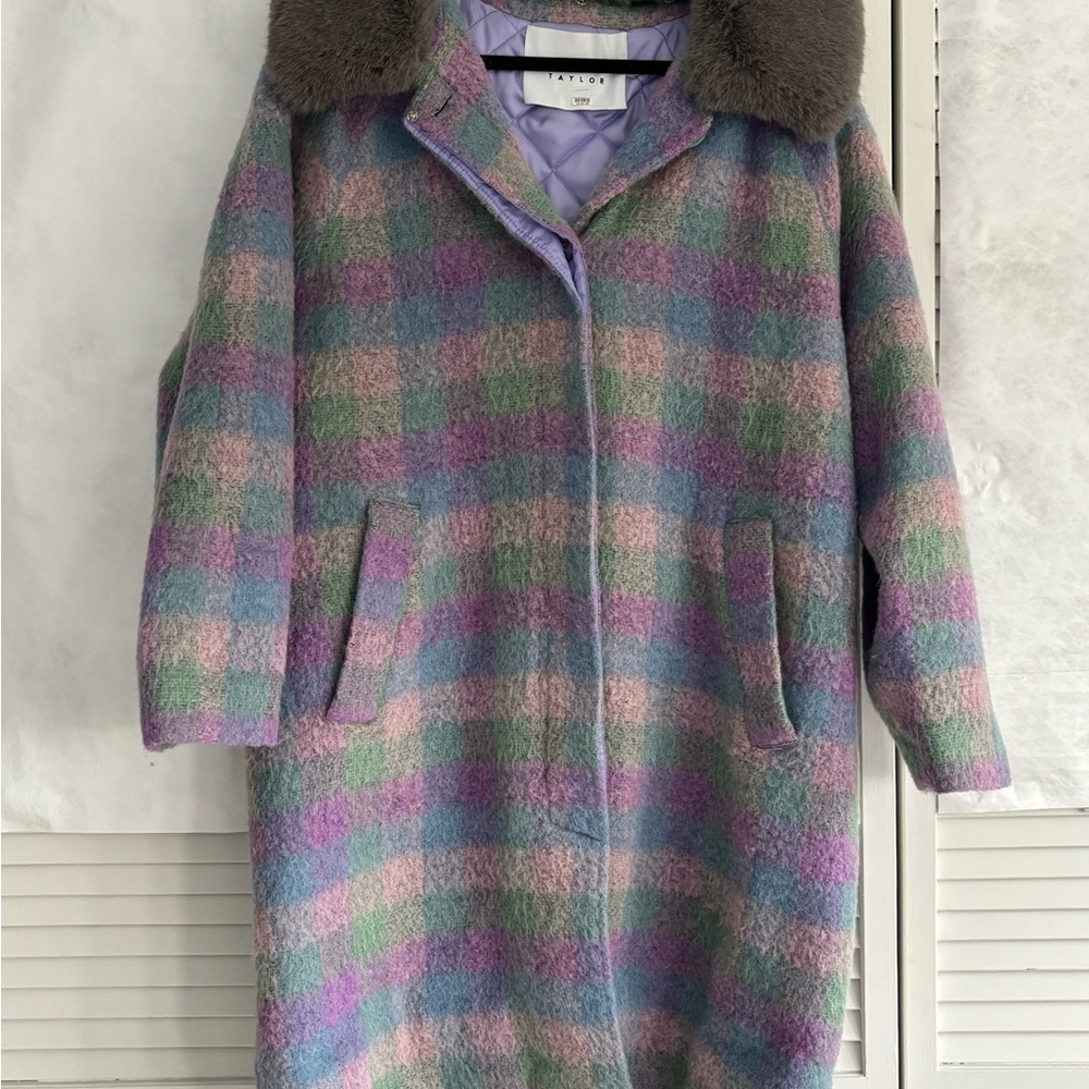 Tanya Taylor Womens Vikki Wool & Alpaca-Blend Coat Jacket L - Picture 3 of 5